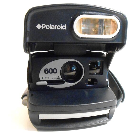 Polaroid Vintage Express 600 Instant Film Camera Blue with Silicone Strap - Picture 1 of 6